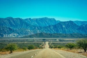 Discover the sweeping mountain vistas along Ruta 40 in Campanas, La Rioja, Argentina.