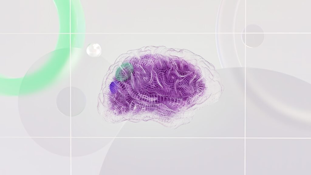 "El sesgo cognitivo en las ciencias forenses" 3D rendered abstract design featuring a digital brain visual with vibrant colors.